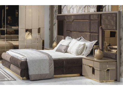 Literie de lit Cadre de lit Design de meubles Lit double Chambre de luxe