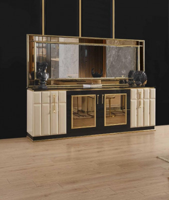 Commode xxl Buffet avec miroir Buffets Commodes en bois Meubles 2 pièces