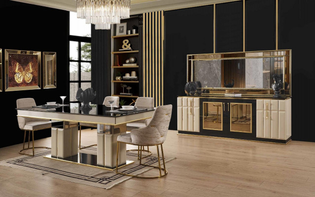Commode xxl Buffet avec miroir Buffets Commodes en bois Meubles 2 pièces