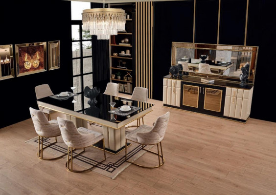 Commode xxl Buffet avec miroir Buffets Commodes en bois Meubles 2 pièces