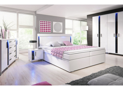Ensemble de chambre à coucher Design Armoire complète Lit Commode Table de chevet