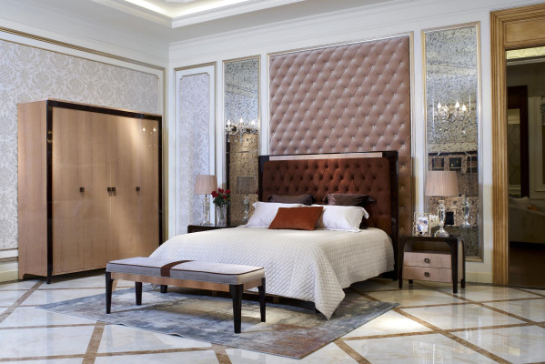 Lit de luxe Double lits Design Hôtel Mariage Chambre à coucher Textile