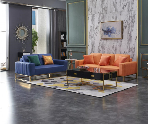 Canapé canapé en cuir synthétique design noble 2 places meubles classiques de designer