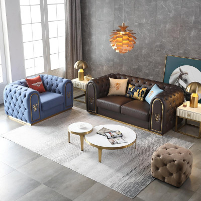 Canapé design trois places, canapés relax trois places, canapé rembourré, siège Chesterfield neuf