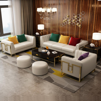 Ensemble de canapés Set Big Set 3+1 places Canapé en cuir Suite Canapé design Canapés