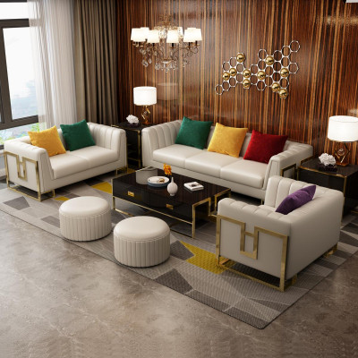 Canapé en cuir Canapé Ensemble de canapés 3+2+1 places Suite de design Canapé moderne