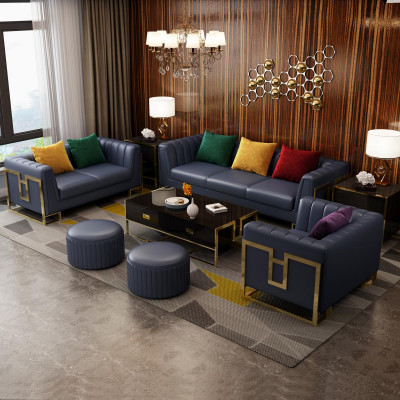 Canapé en cuir Canapé Ensemble de canapés 3+2+1 places Suite de design Canapé moderne