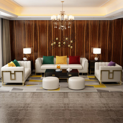 Canapé 3 places Canapés en cuir Canapé Tissu Suite Canapé décoratif Moderne