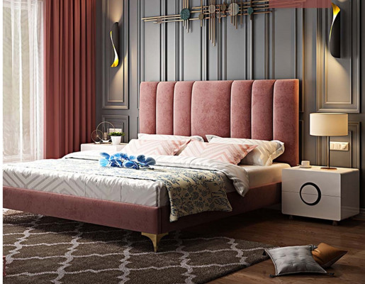 Design de rembourrage de lit de luxe Double hôtel Lits décoratifs Mariage Chambre de sommeil en cuir