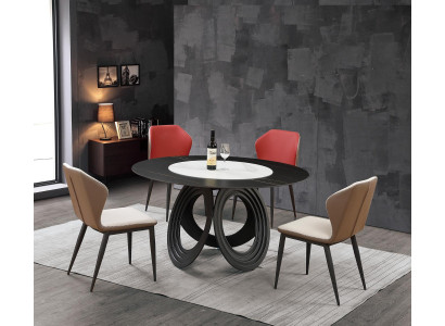 Designer Ensemble de salle à manger en bois Ensemble de table décorative 4 chaises inclinées Suite