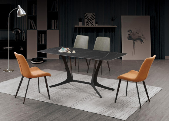 Salle à manger luxe table colonne tables groupe 5 pièces. Ensemble Suite Fauteuil