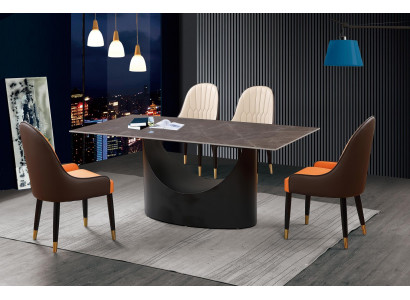 Ensemble de salle à manger de luxe classique Chaise inclinable Table Groupe