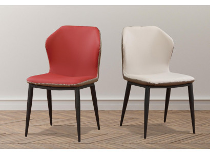 Chaise 1x Salle à manger Rembourrage TV Salon Fauteuil Club Textile Siège en cuir