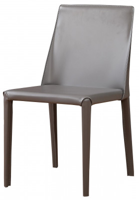Chaise de fauteuil moderne 1x Chaise de salle à manger TV Siège Chaise rembourrée Gris Fauteuil neuf.