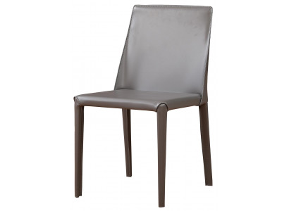 Chaise de fauteuil moderne 1x Chaise de salle à manger TV Siège Chaise rembourrée Gris Fauteuil neuf.
