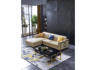 Luxueux Canapé d'angle en cuir de Canapé d'angle Design de luxe Italie