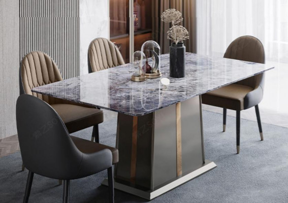 Style de cuisine en marbre Table à manger moderne Tables Table Salle à manger Mobilier de luxe Design
