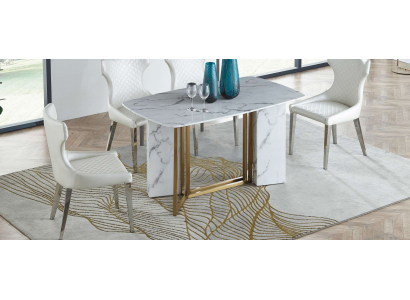 Meubles de luxe Tables en marbre 180x90cm Salon Hôtel Salle à manger Table Designer nouveau