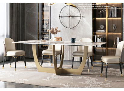 Meubles de luxe Tables en métal 180x90cm Salon Hôtel Salle à manger Table Designer nouveau