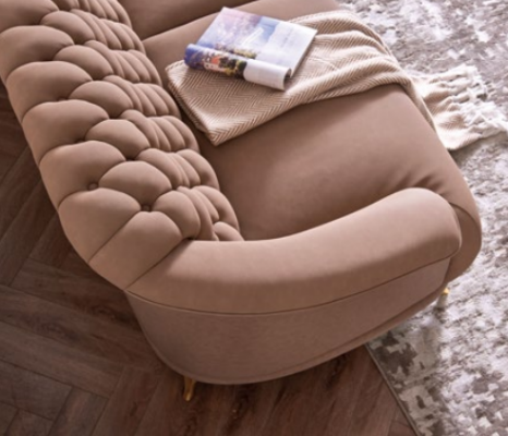 Canapé Chesterfield Design Ensemble de sièges 3+2+1 en cuir de luxe