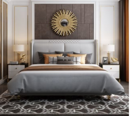 Luxus-Schlafzimmerbett Polsterdesign Doppel-Hotelheirat Luxusbetten