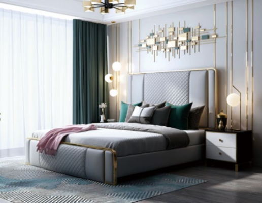 Lit double de concepteur Lit Hôtel de luxe 140/160x200 cm Cuir