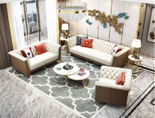 Canapé Canapé Suite Siège Tapisserie d'ameublement Ensemble complet Canapés Designer 3+2+1