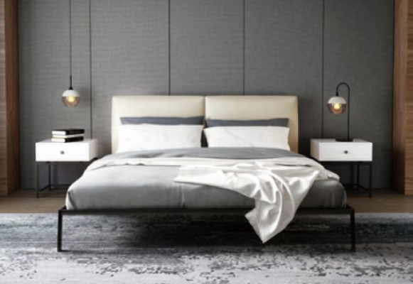 Chambre de luxe Décoration de lit Design de rembourrage Lits doubles de luxe pour hôtel