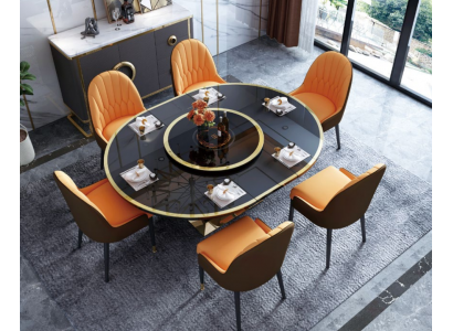 Table à manger design Table de salle à manger Ovale Verre Tables rondes Modernes Extensibles
