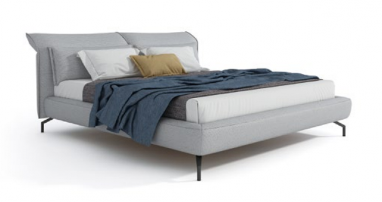 Lit de chambre à coucher double en cuir de 180x200cm, meubles design italien.