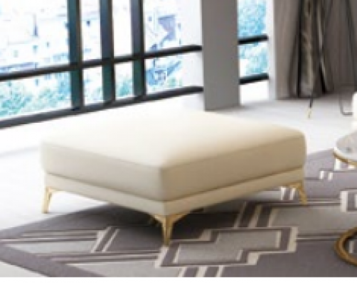 Canapé moderne d'angle en L avec siège rembourré and tabouret, Italie