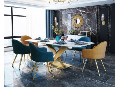 Table à manger Mobilier de designer italien Bureau de conférence Table de luxe en métal