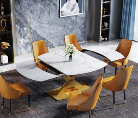 Groupe de salle à manger de meubles de style multifonction Siège Rembourrage Table Suite