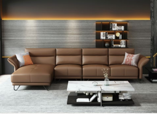 Moderne Wohnlandschaft Ecksofa Couch Polster Ledersitz Eck-Suite