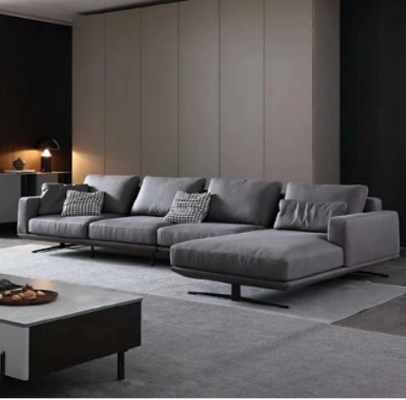Sofa en cuir design Canapé d'angle Rembourrage Canapé d'angle Siège Décoration d'angle Suite en forme de L