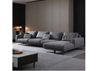 Salon de style italien Mobilier de salon en forme de L Textile Coin de siège suite pad