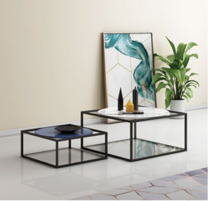 Double Set 2x Beistelltisch Couchtisch Kaffeetisch Design Wohnzimmertisch