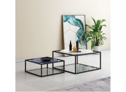 Double Set 2x Beistelltisch Couchtisch Kaffeetisch Design Wohnzimmertisch