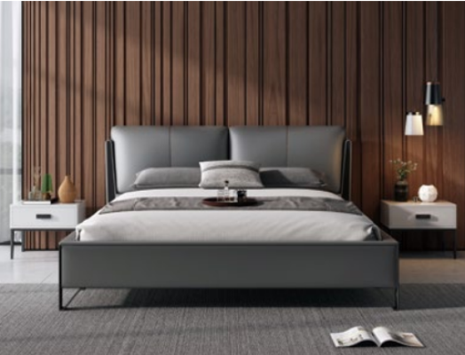 Décoration de lit design - lits doubles luxueux pour hôtels, chambre de sommeil en cuir
