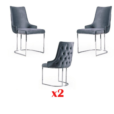 Chaises Salle à manger Ensemble 2x Chaise Chaise molle Style italien