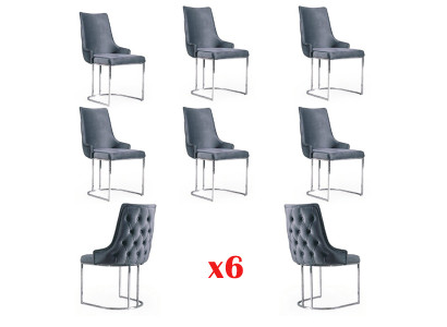 Salon Chaises Chesterfield Fauteuil Moderne Ensemble de 6 chaises Groupe nouvel