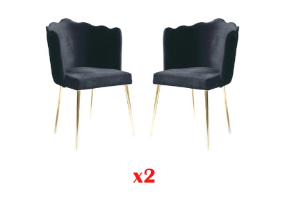 Salle à manger Ensemble de meubles de luxe italien Chaises de chaise 2X Groupe