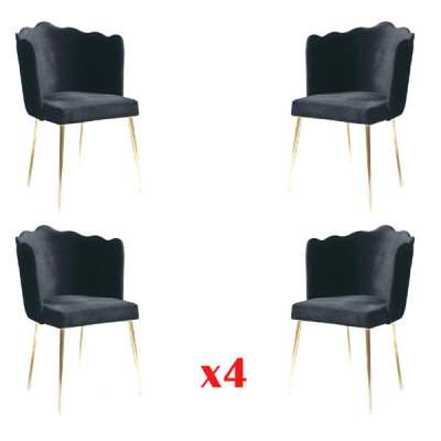 Ensemble de salle à manger Ensemble de salle à manger Moderne en acier inoxydable 4 pièces Ensemble de chaises Suite