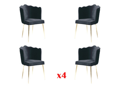 Ensemble de salle à manger Ensemble de salle à manger Moderne en acier inoxydable 4 pièces Ensemble de chaises Suite