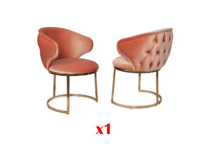 Salle à manger Chaises Acier inoxydable Fauteuil de luxe Fauteuil rose Salon