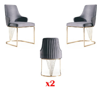 Chaise 2x Salle à manger nouvelles Chaises Fauteuil métallique Design Mobilier