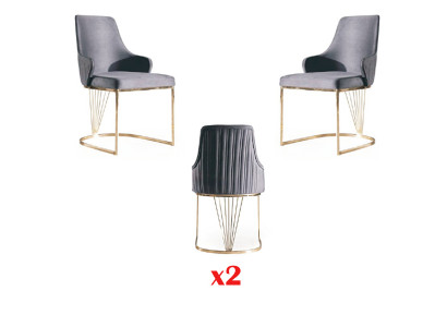 Chaise 2x Salle à manger nouvelles Chaises Fauteuil métallique Design Mobilier