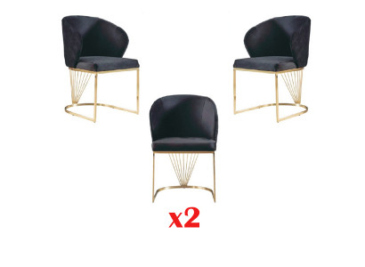 Chaise 2x Chaises groupe Ensemble Salon Salle à manger Suite Style moderne Textile