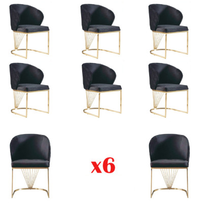 Ensemble de 6 chaises Fauteuils Fauteuil Salle à manger Suite Bois Moderne Groupe Mobilier