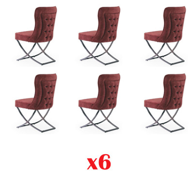 Salle à manger 6 chaises meubles design en acier inoxydable chaise rembourrée style italien